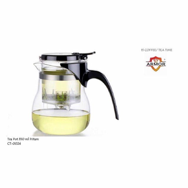 Jual CT0024 Armor Tea Pot 350ml Hitam French Press | Shopee Indonesia