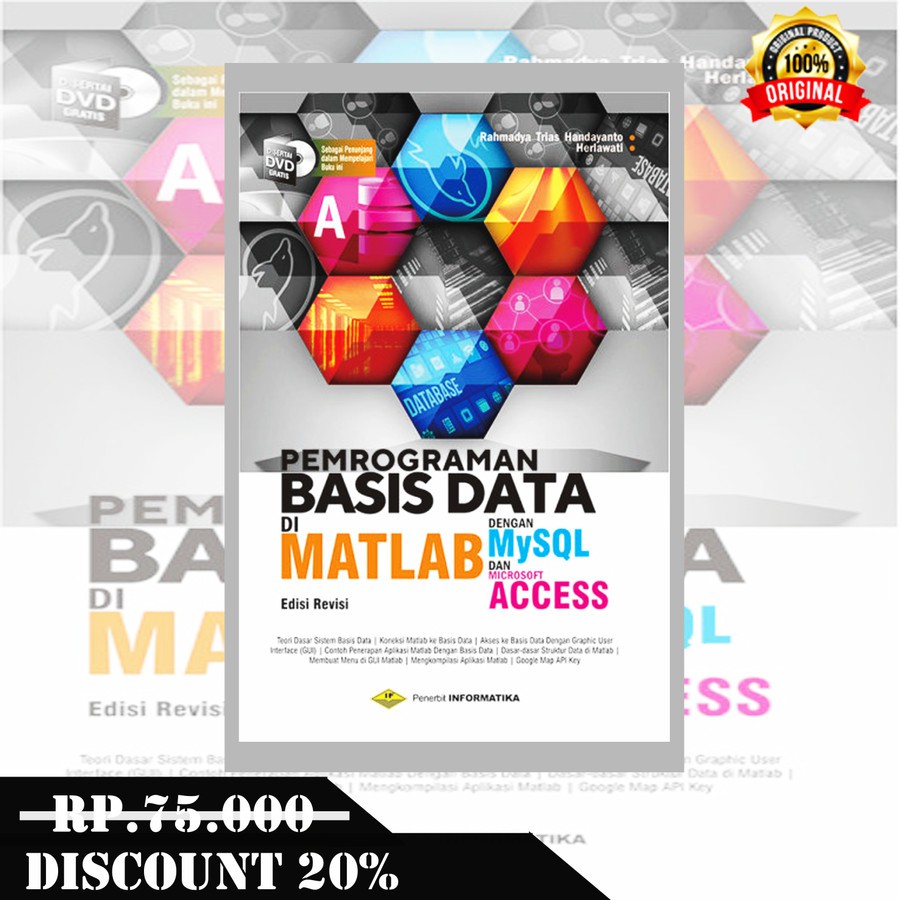 Jual Buku Pemrograman Basis Data Di Matlab Dengan Mysql And Microsoft Access Edisi Revisi Dvd 9932