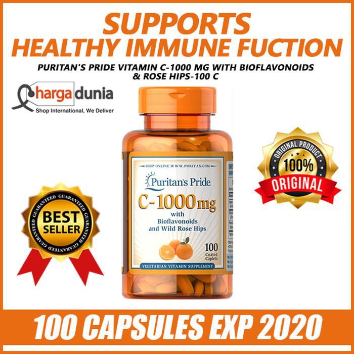 Jual 100 Ori Puritans Pride Vitamin C 1000 Mg With Bioflavonoids And Rose Hips 100 C Original 9701