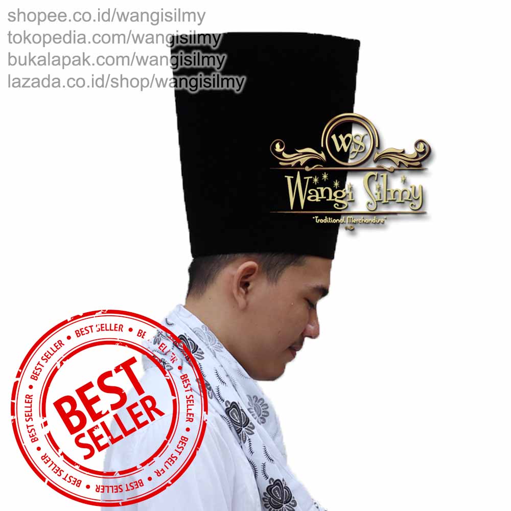Jual Songkok Hitam 30 CM - Songkok Kopiah Peci Tinggi 30 CM - Songkok ...