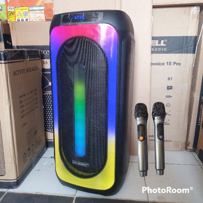 Jual Speaker Aktif Portable Soundbest Platinum 10 Full Led RGB