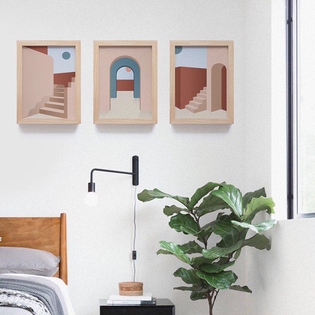 Jual Hiasan Dinding Kamar Rumah Dengan Frame Kayu Motif Modern ...