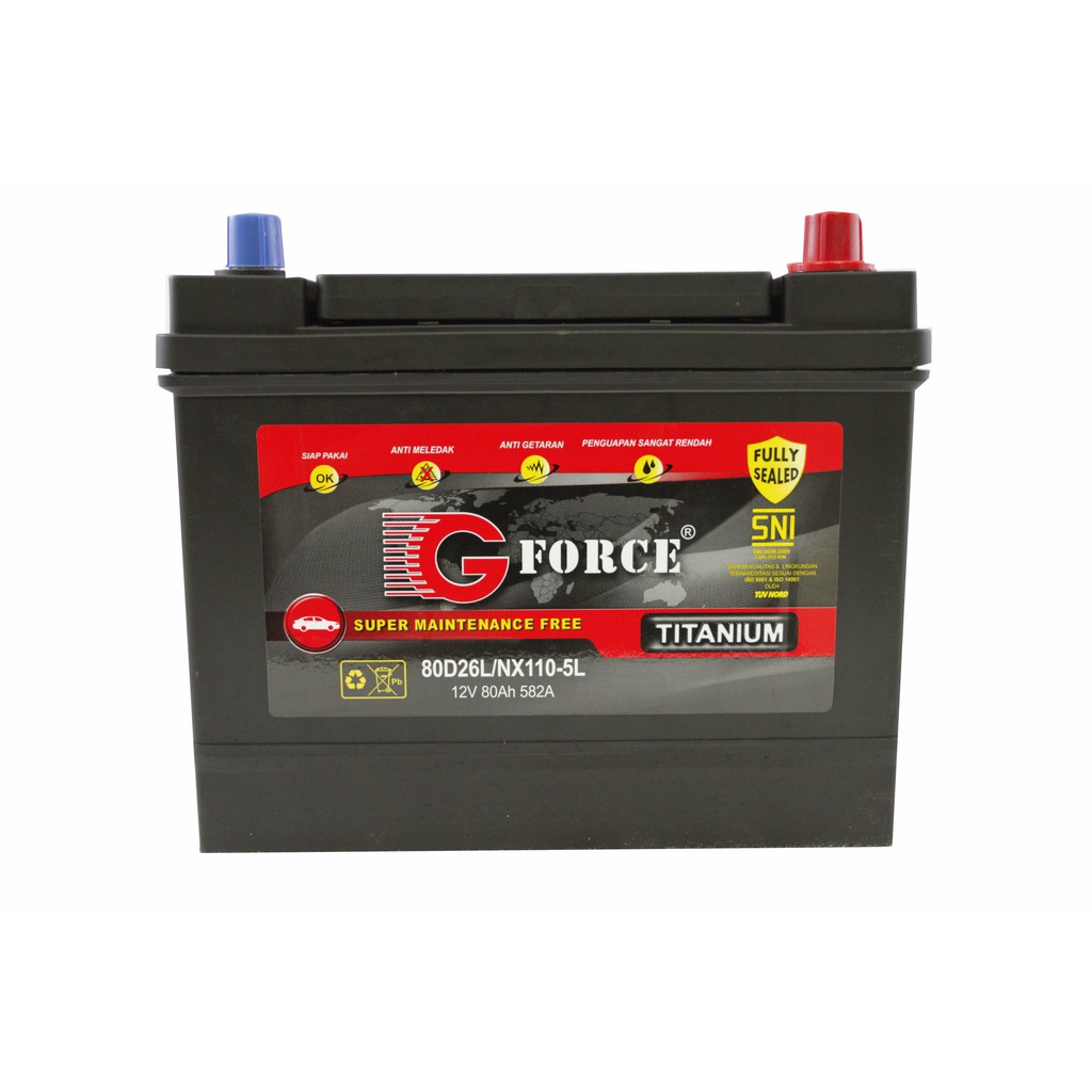 Jual G Force Aki Mobil Titanium MF NX110-5L/80D26L 80AH 12V | Shopee