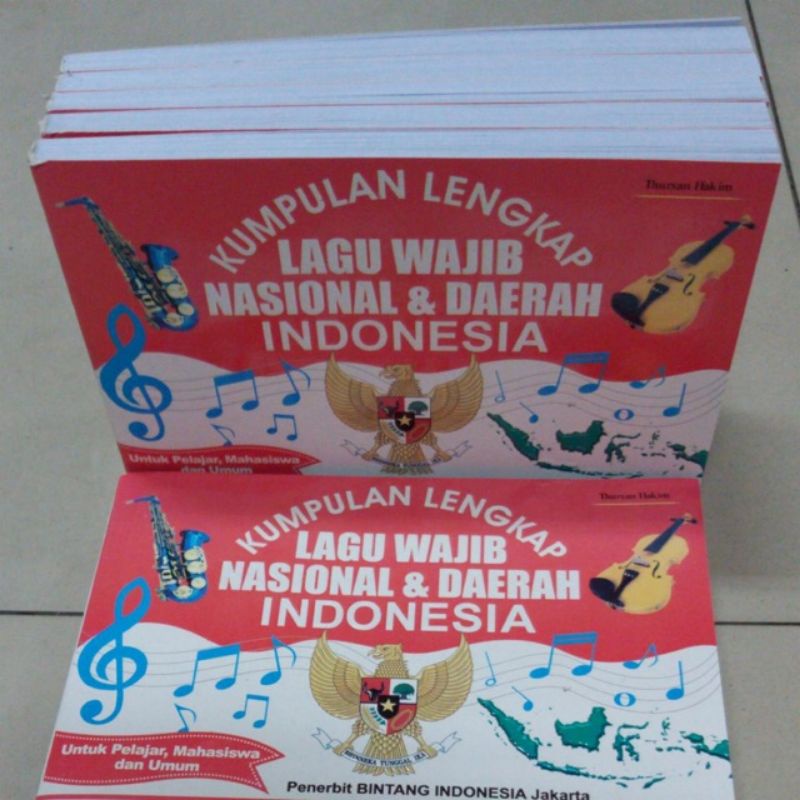 Jual KUMPULAN LENGKAP LAGU WAJIB NASIONAL & DAERAH INDONESIA HVS