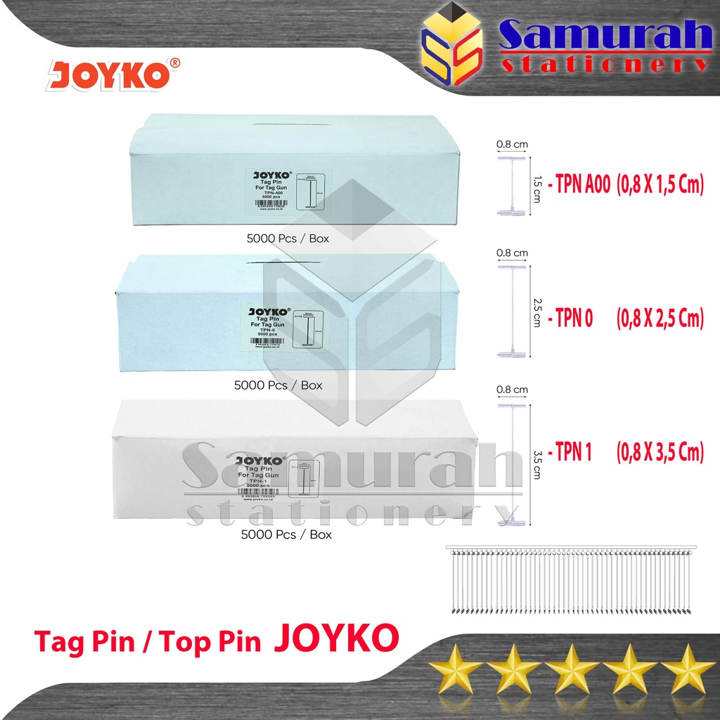 Jual Tag Pin JOYKO Tpn 0 ( 25 mm ) Joyko / Tag Label harga - Merk Baju ...