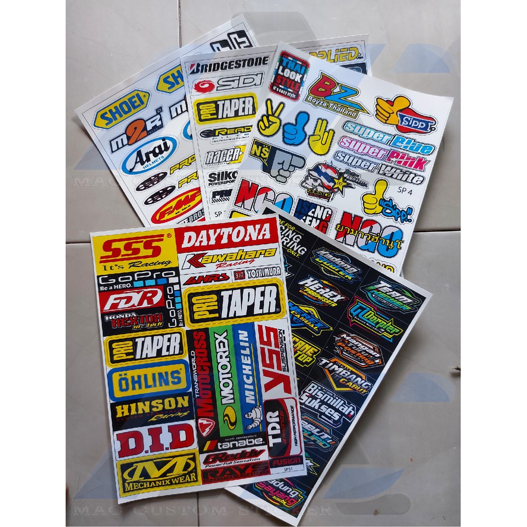 Jual STIKER SEPAKET STICKER RACING SSS, DAYTONA, GO PRO, KAWAHARA ...