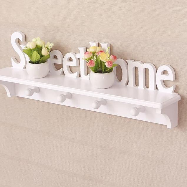 Jual Menarik-020 Rak dinding vintage SWEETHOME (dengan 4buah hook ...