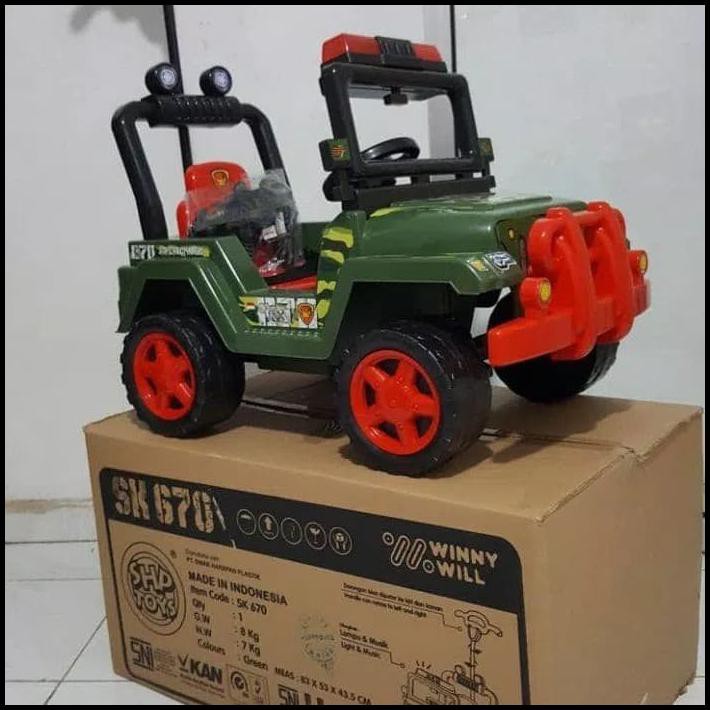 Jual SHP SK 670 MOBIL JEEP TENTARA / MOBIL DORONG POLISI / JEEP RIDE ON ...
