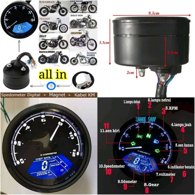 Jual SPEEDOMETER BABON LED INDIKATOR | Shopee Indonesia
