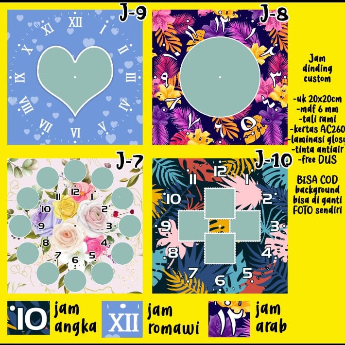 Jual JAM DINDING CUSTOM FOTO DAN NAMA TERMURAH CUMA 30RIBU PAPAN MDF ...