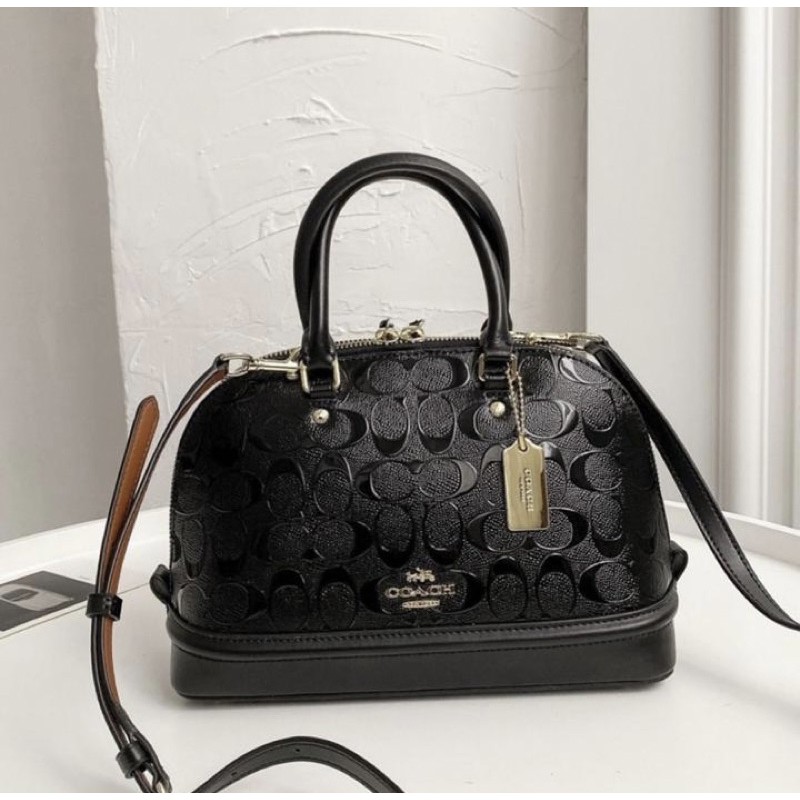 Coach mini sierra embossed hot sale black