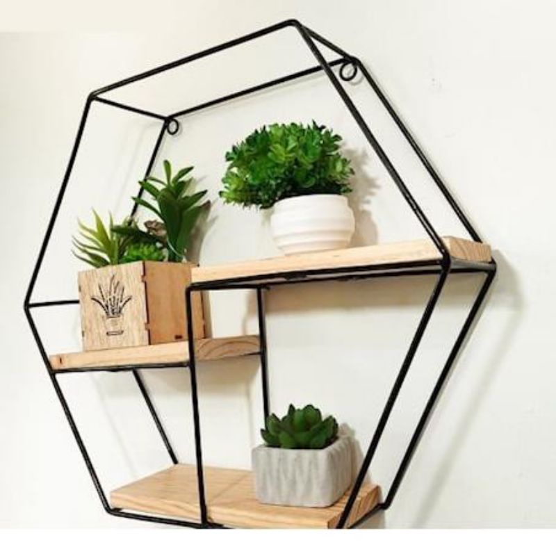 Jual RAK DINDING HEXAGONAL 6 BESI MINIMALIS MODERN HIGH QUALITY ...