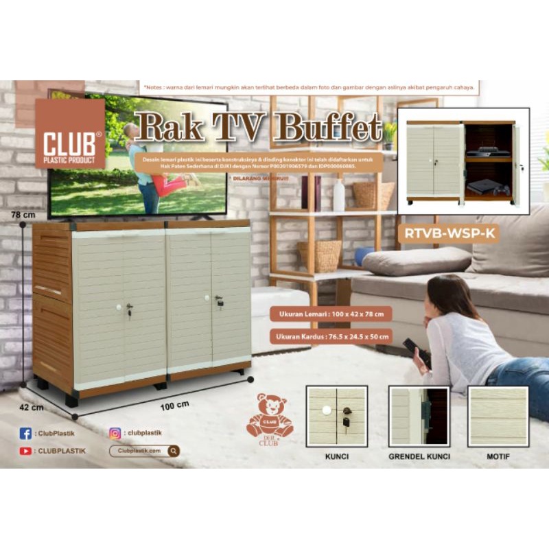 Jual CLUB Rak TV Buffet Larissa Dengan Kunci dan Kaca - Rak TV ...