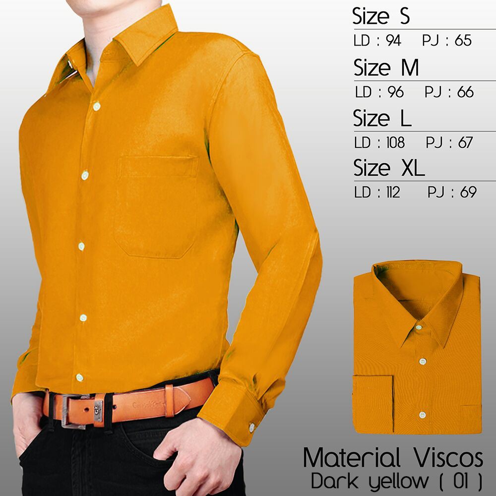 Jual Kemeja Formal Kuning Kunyit / Kuning Tua / Mustard 01 | Shopee