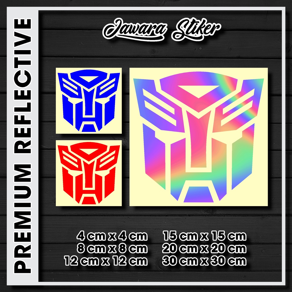 Jual stiker LOGO TRANSFORMER OTOBOT | reflective bersinar saat terkena ...