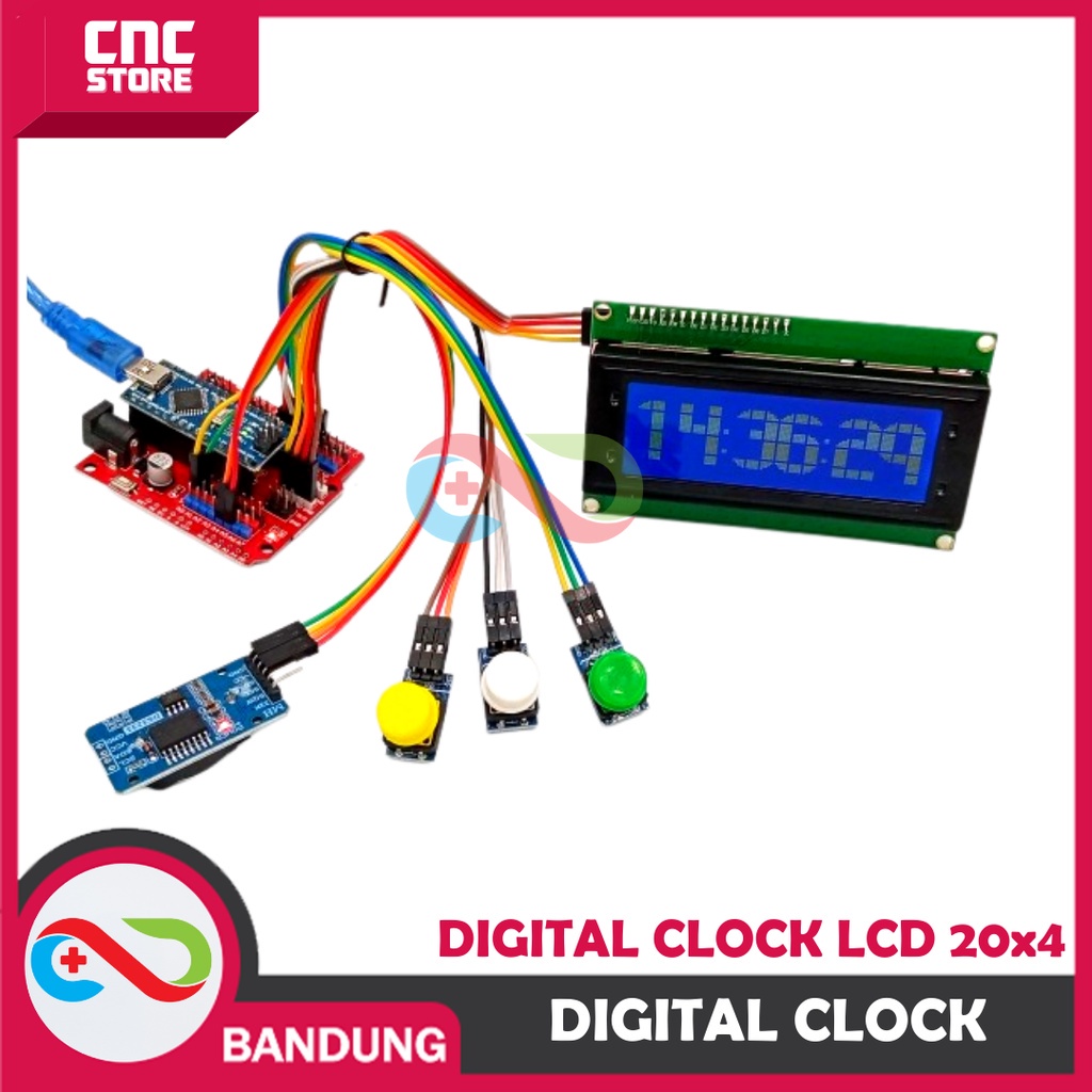 Jual KIT DIGITAL CLOCK LCD I2C JAM DIGITAL ARDUINO PAKET LENGKAP ...