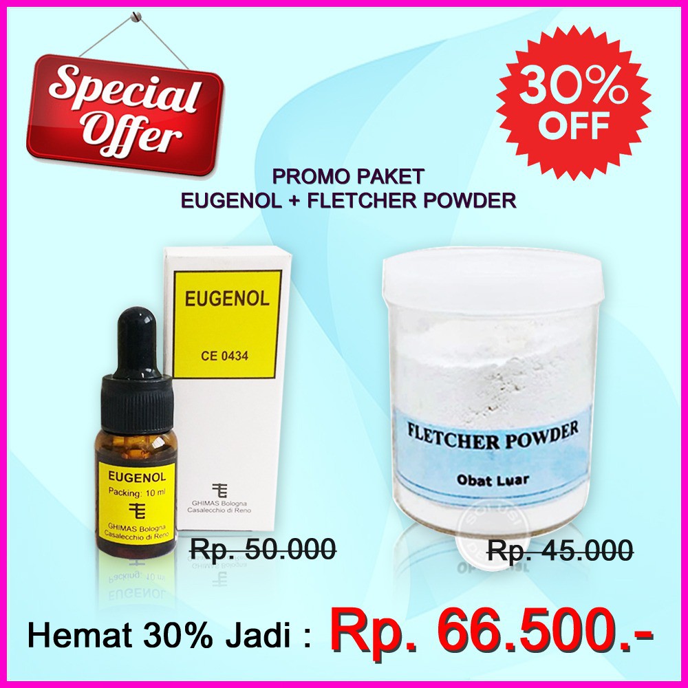 Jual EUGENOL GHIMAS 10ML+ FLETCHER POWDER 100GR | Shopee Indonesia