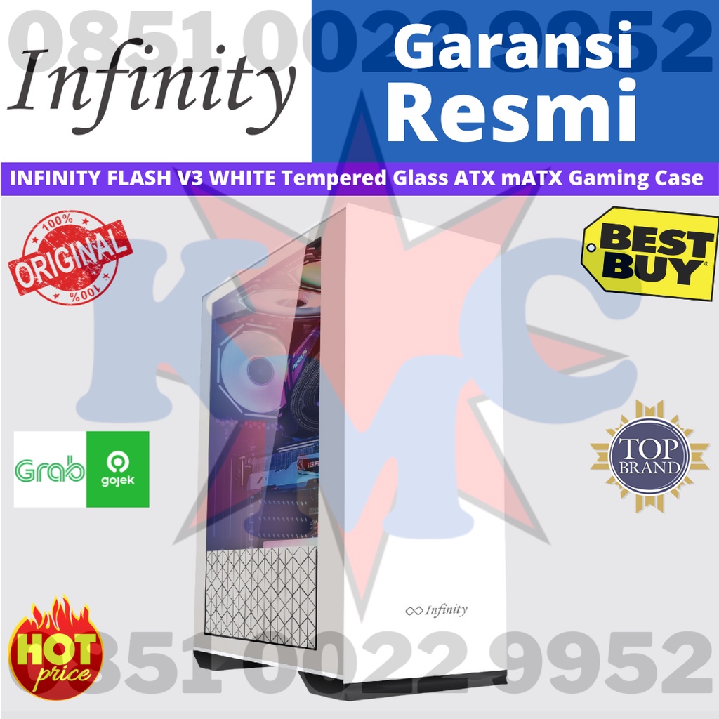 Jual Casing Infinity Flash V3 Tempered Glass ATX MATX Gaming PC Case ...