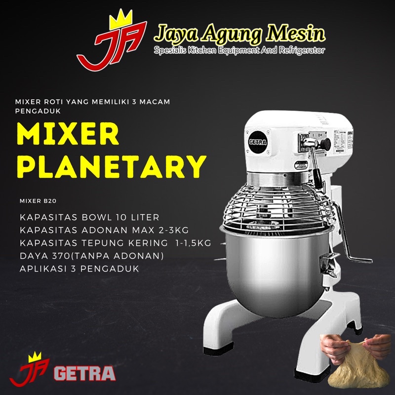 Jual Planetary Mixer Getra B-10 /Mixer Planetary 10 Liter /Mixer Adonan ...