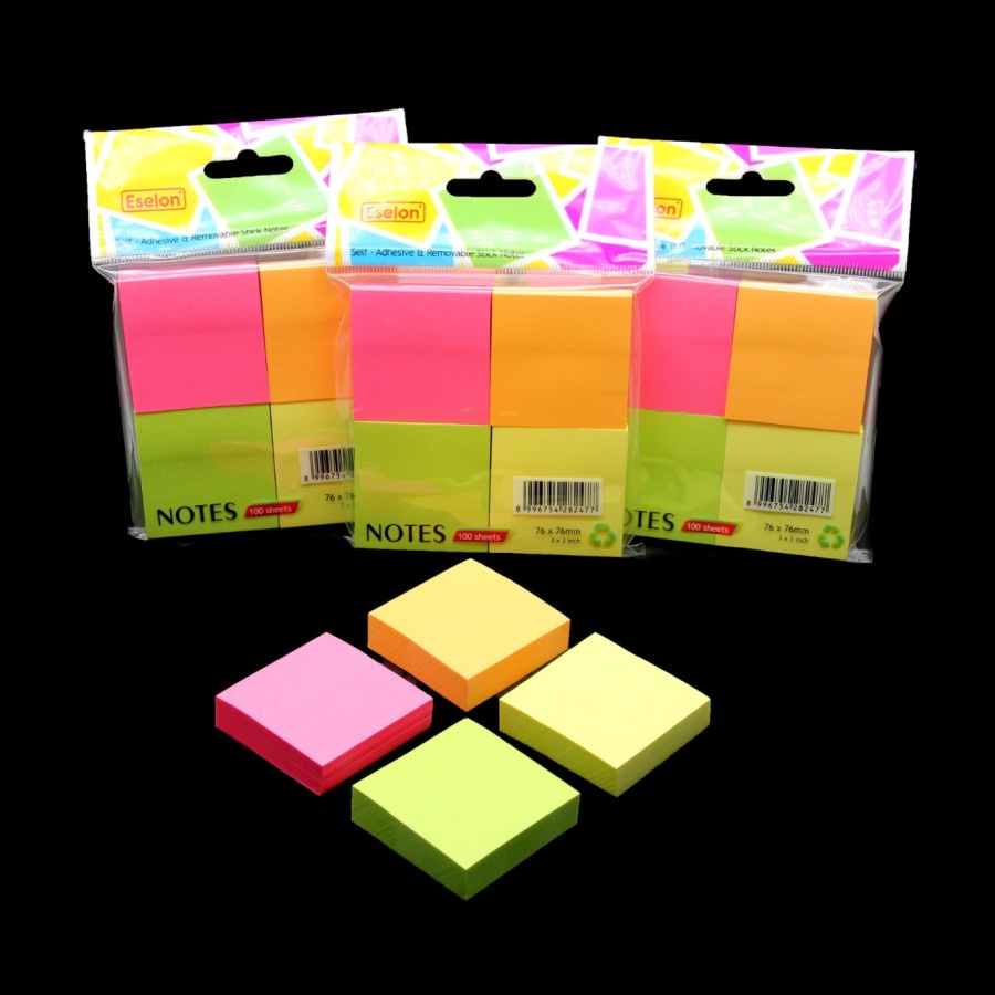 Jual stick note / post it / kertas memo eselon 4 warna uk 76x76mm