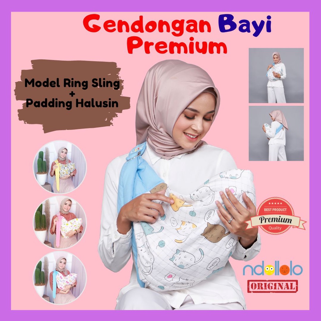 Jual Gendongan Bayi Modern Premium Ring Sling Samping Kain Lebar ...