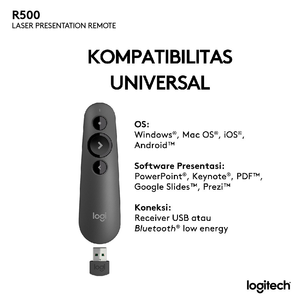 Jual Logitech R500s Laser Presentation Remote R500 s / R 500 laser ...