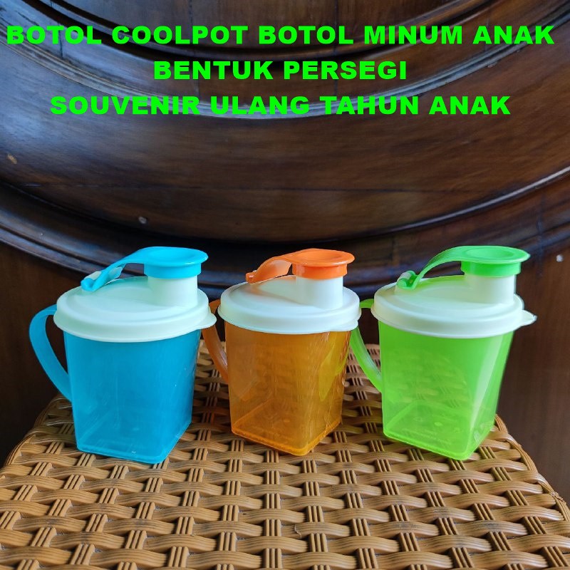 Jual BOTOL COOLPOT BOTOL MINUM ANAK BENTUK PERSEGI SOUVENIR ULANG TAHUN ...