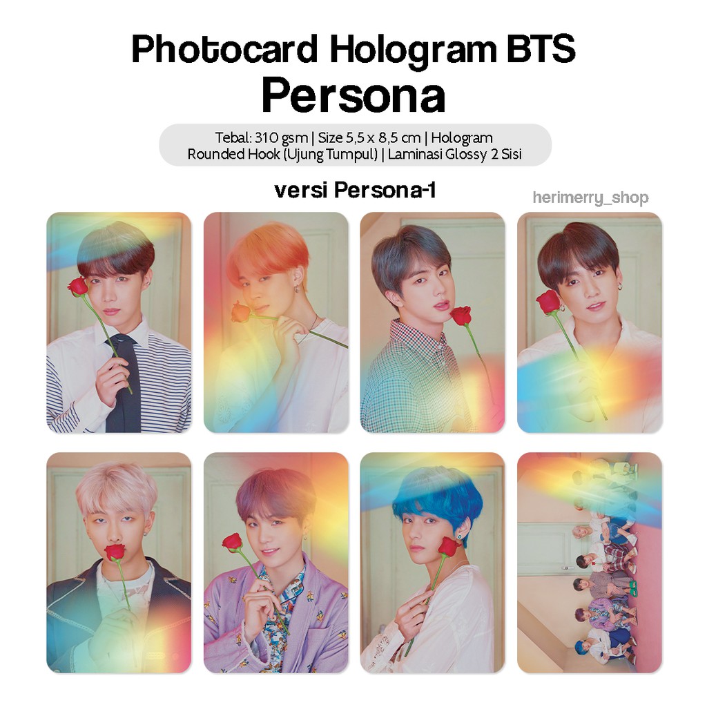 Jual Photocard Hologram Bts Persona Photo Card Premium Kpop Kartu Foto Member Unofficial Army 9115