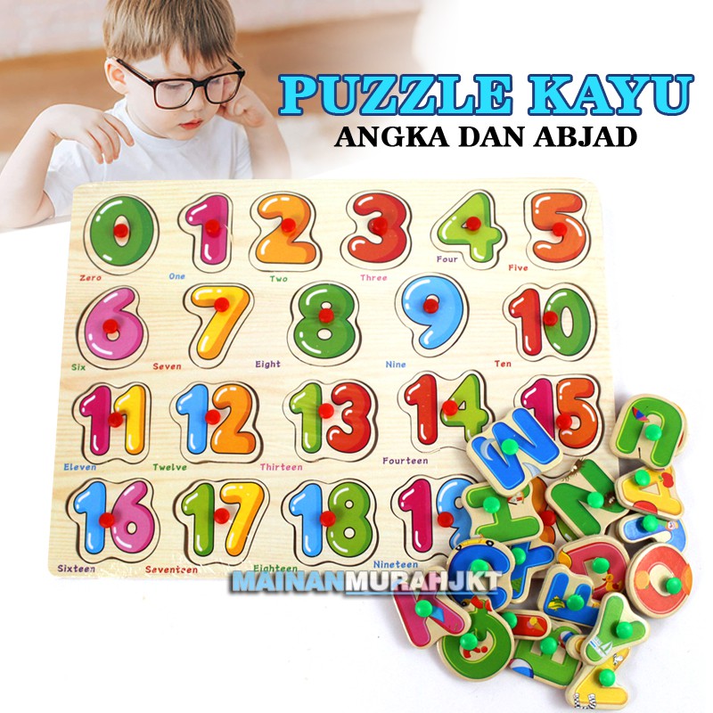 Jual Mainan Edukasi Puzzle Papan Kayu Puzzle Huruf Puzzle Angka Shopee Indonesia