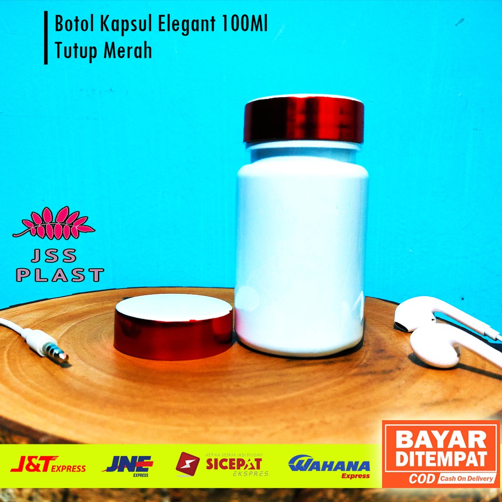Jual Botol Kapsul Isi 30 / Botol Obat kapsul bulat bening 100 ml + Plug ...