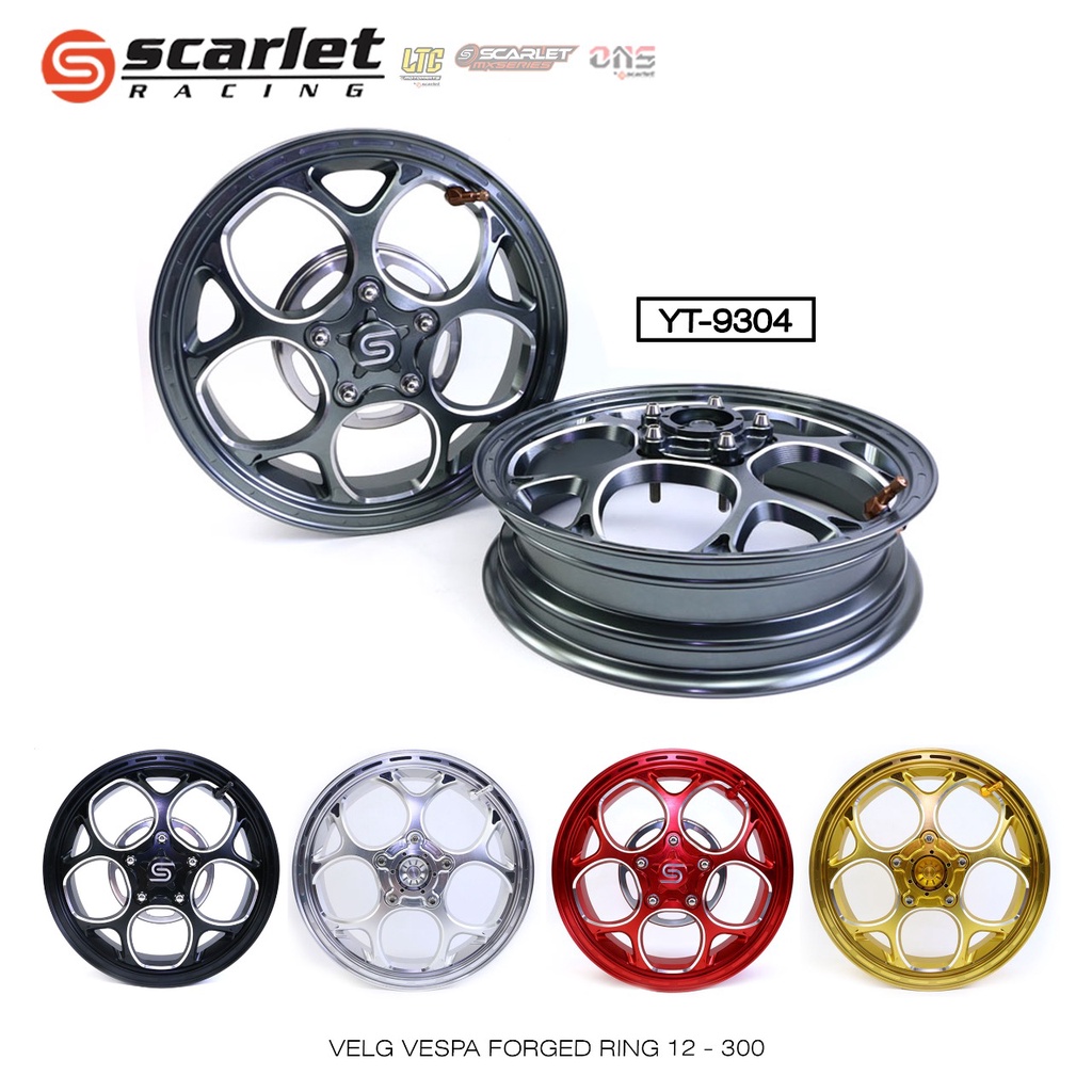 Jual Scarlet Racing - Velg Pelek Rim Alloy Vespa FORGED Ring 12 YT 9304 ...