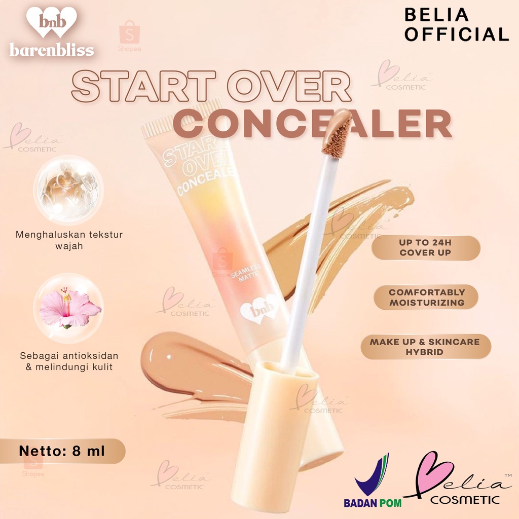 Jual BELIA BNB Barenbliss Korean Bloomatte Start-Over Concealer「Full ...