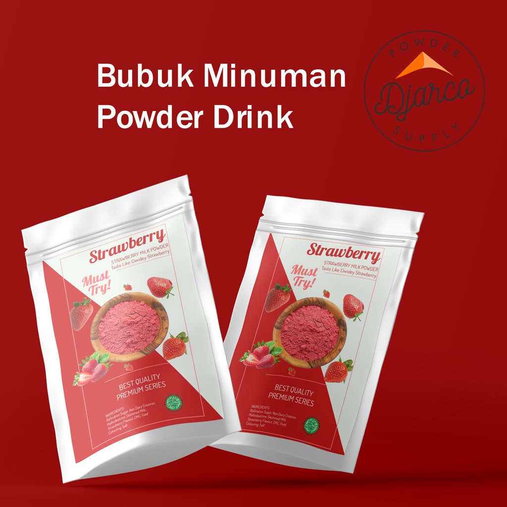 Jual Gram Kg Premium Strawberry Powder Drink Serbuk Bubuk Minuman Susu Strawberry Bisa