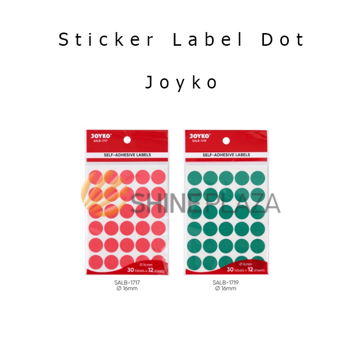 Jual Kertas Stiker Label Joyko Bulat Warna Hijau Merah Dot Color