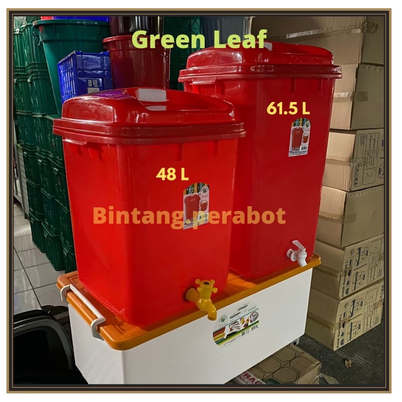 Jual GREEN LEAF - Ember Plastik Kotak Segi + Kran 48 dan 61.5 Liter ...
