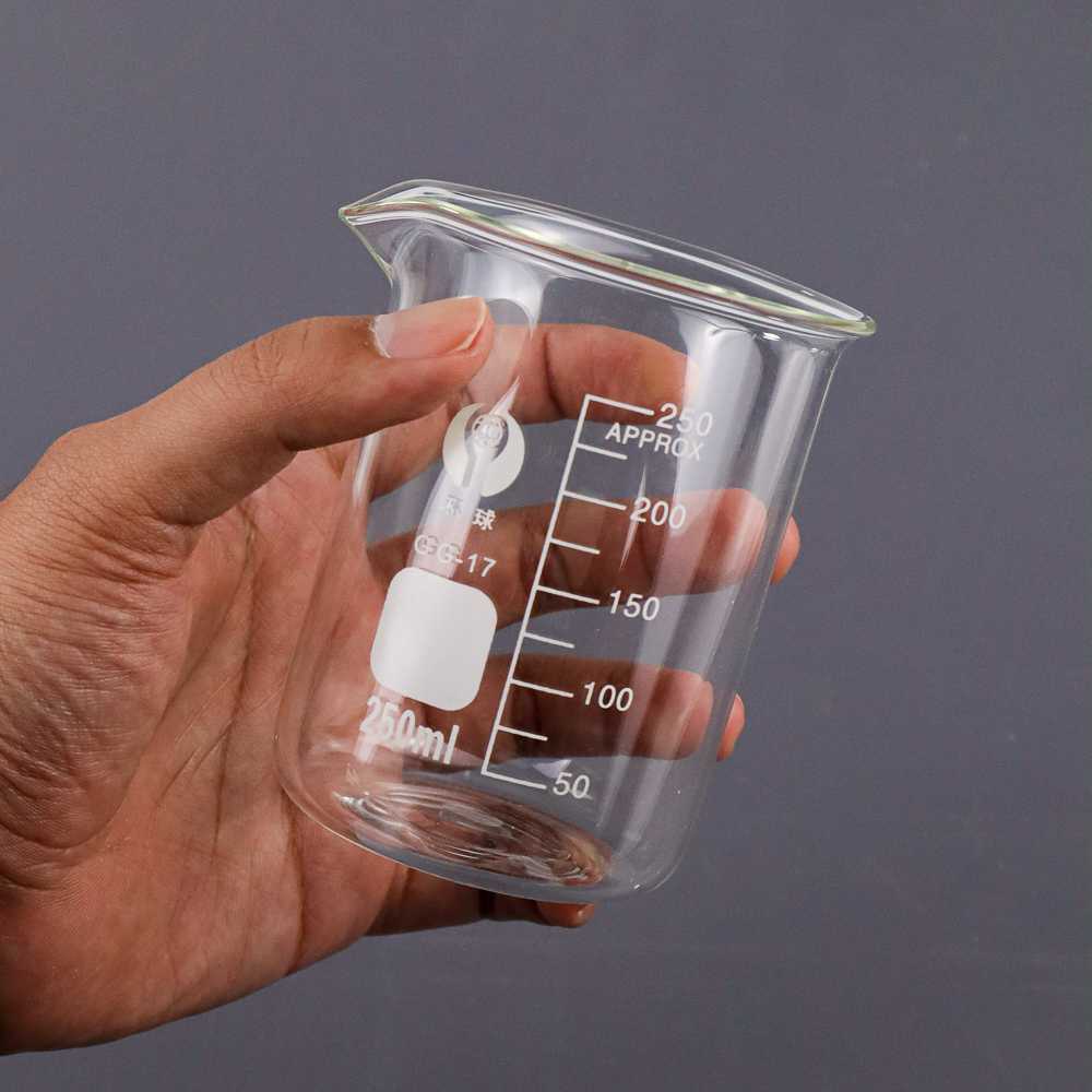 Jual Gelas Takar Ukur Kaca 50ml 250ml Jigger Kaca Measuring Cup Glass Gelas Lab Kimia 8517