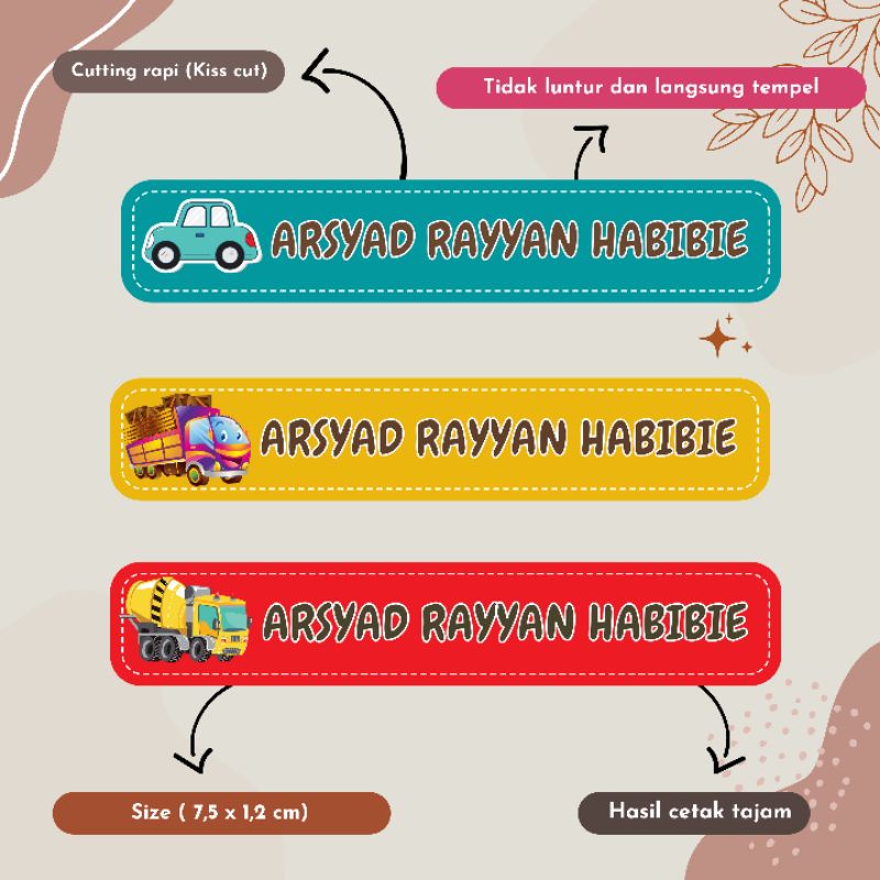 Jual STICKER LABEL NAMA ANAK Shopee Indonesia