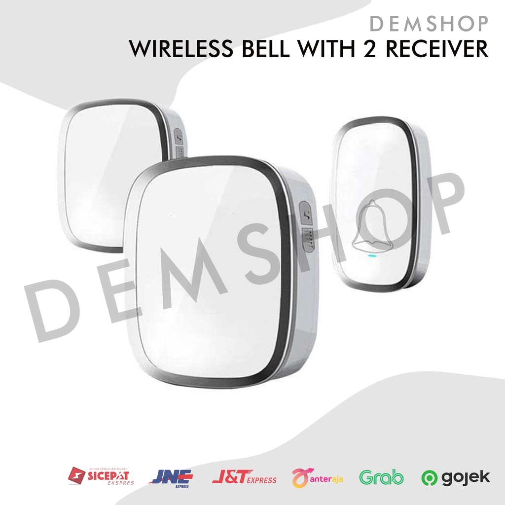 Jual Bel Rumah Wireless Waterproof Door Bell Pintu 2 Receiver IP44 ...