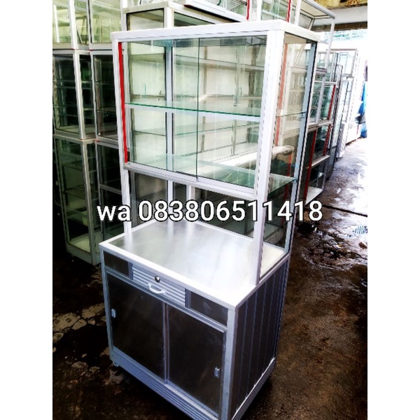 Jual Etalase Warung Makanan P 75 Pintu Kaca Geser Shopee Indonesia