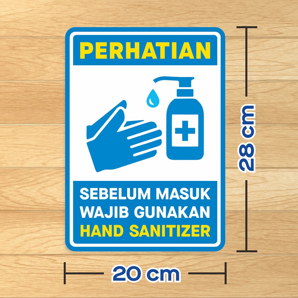 Jual Stiker Sign Vinyl Sticker Sebelum Masuk Wajib Gunakan Hand ...