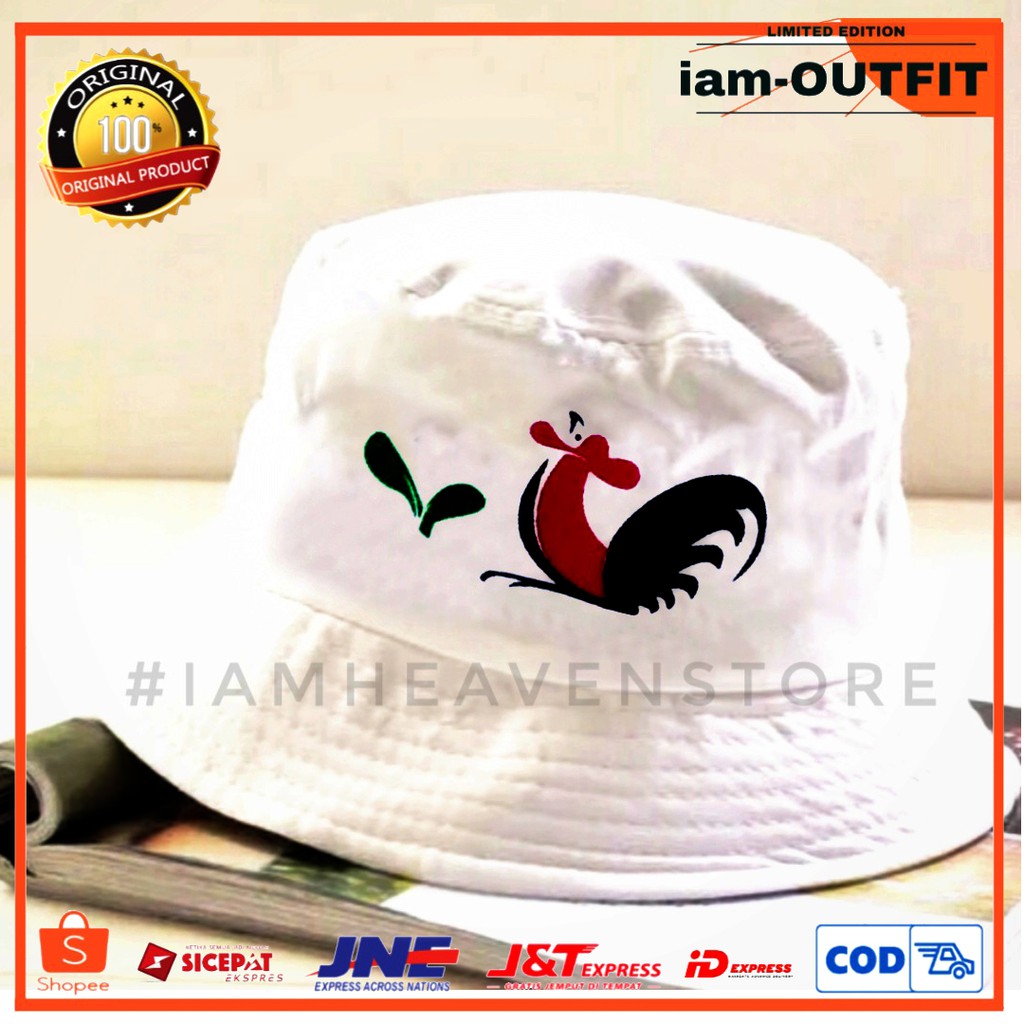 Bucket hat ayam jago clearance