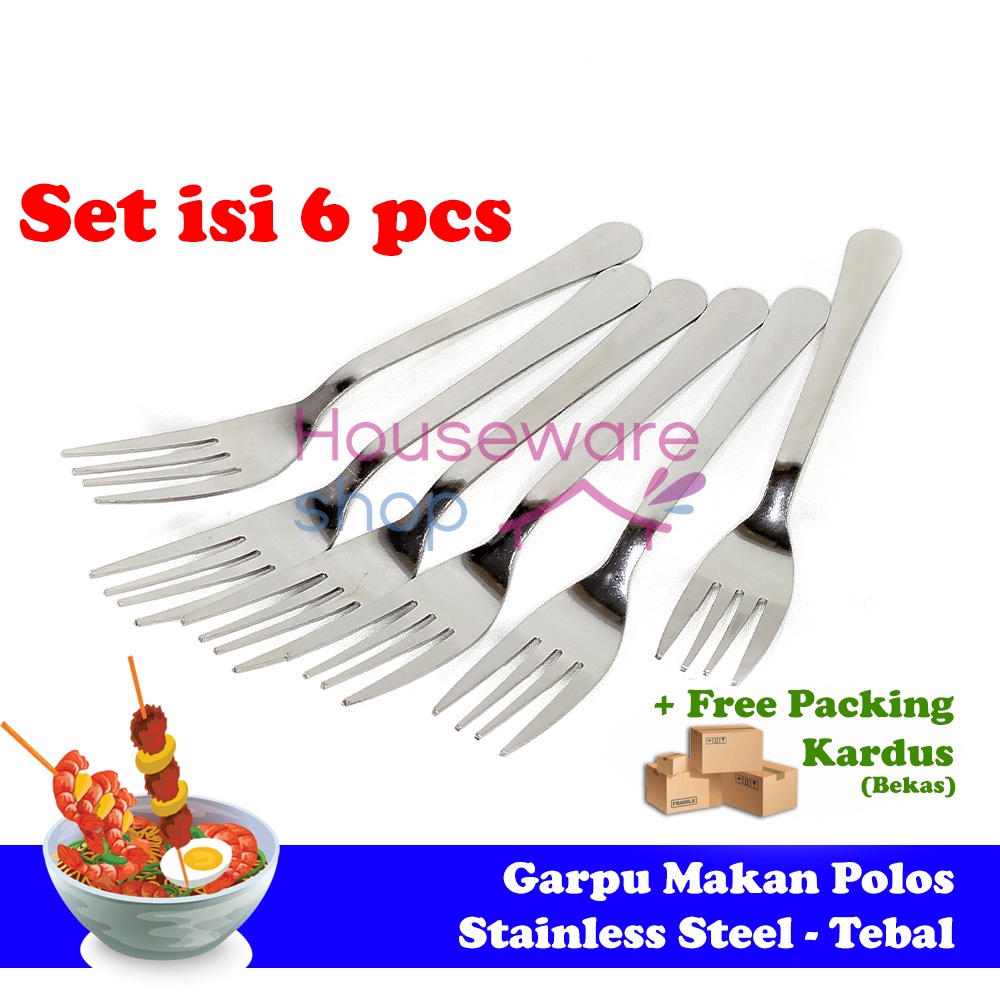 Jual Garpu Makan Stainless Polos Tebal Isi 6 Pcs 937g Shopee Indonesia 9310