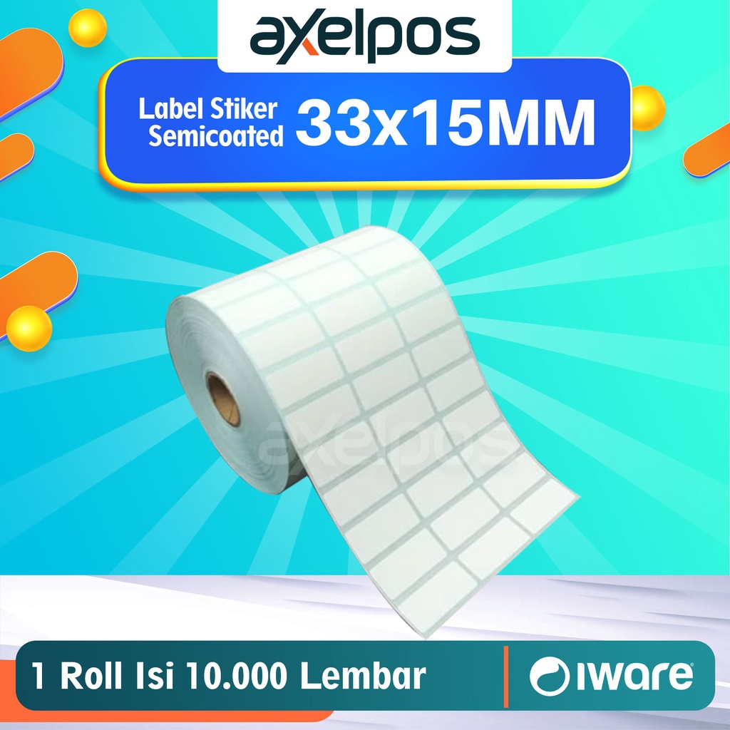 Jual Axelpos Kertas Label Stiker Barcode Semicoated 3 Line / 3 baris ...