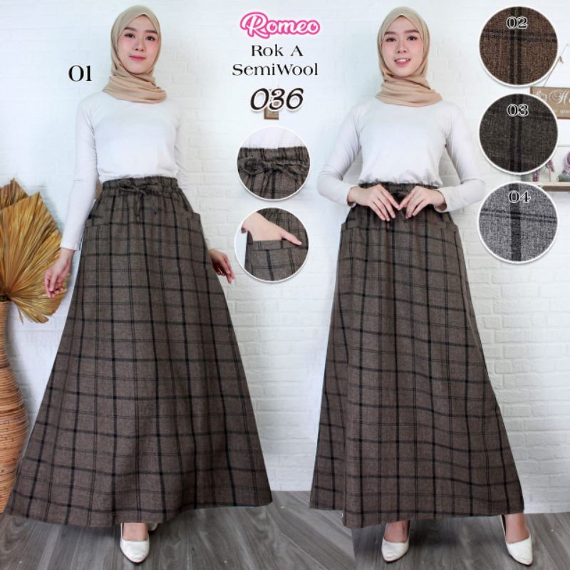 Jual Rok midi skirt/rok panjang wanita/bawahan muslim bisa big size ...