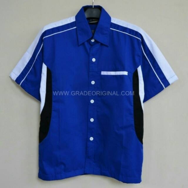 Jual Baju Kemeja Seragam Promosi Kode Kemeja Polos Tld Biru Kombinasi