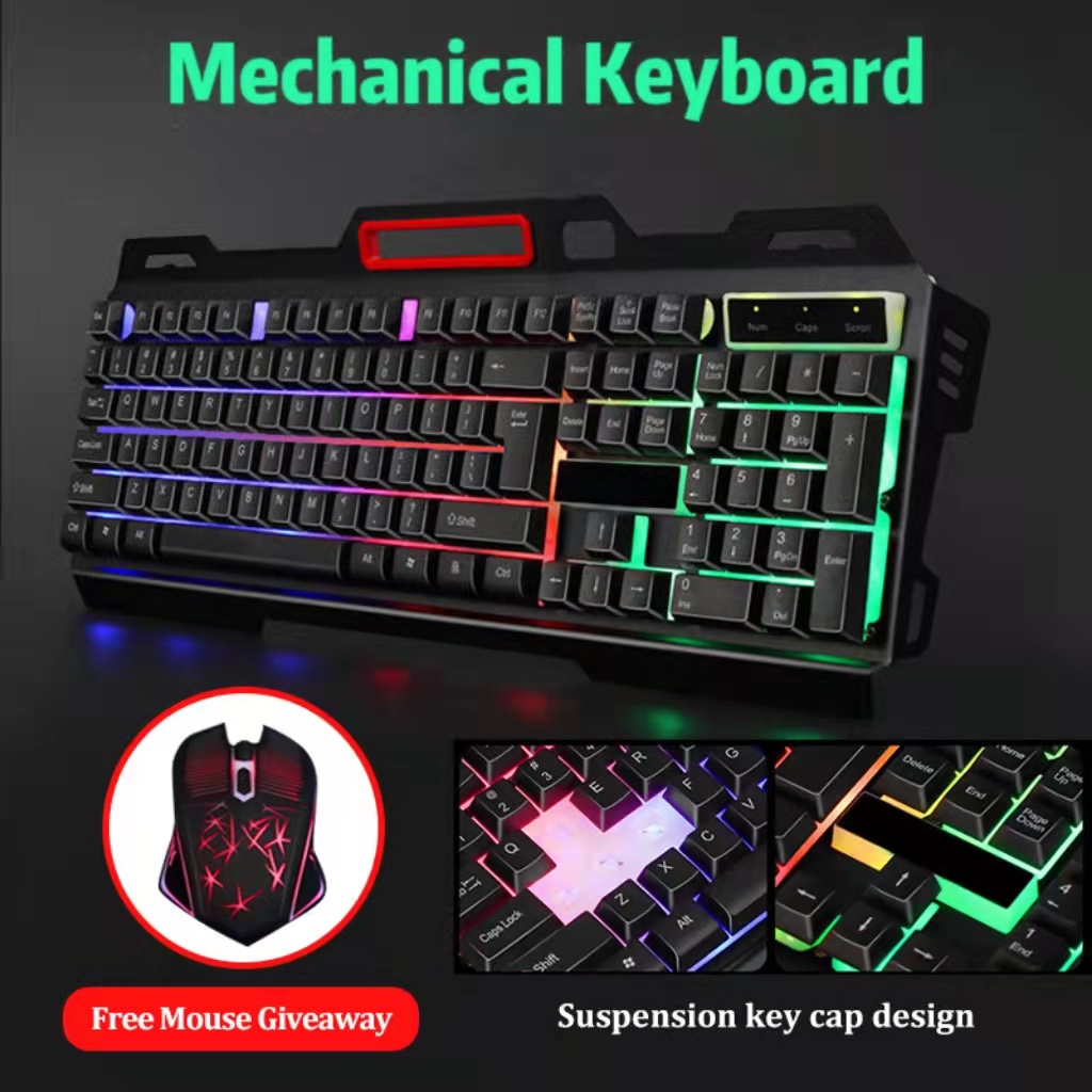 Jual Keyboard Mechanical CMK198 Kabel Keyboard Gaming LED RGB Free ...