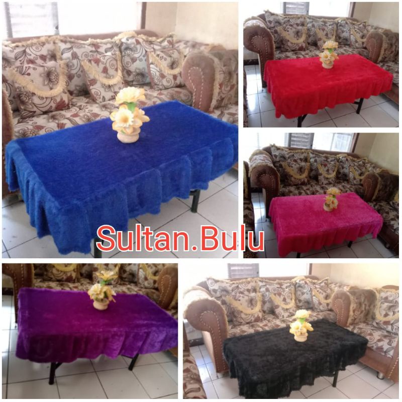 Jual Taplak Meja Bulu Rumbai Ukuran 50cm x 100cm | Shopee Indonesia