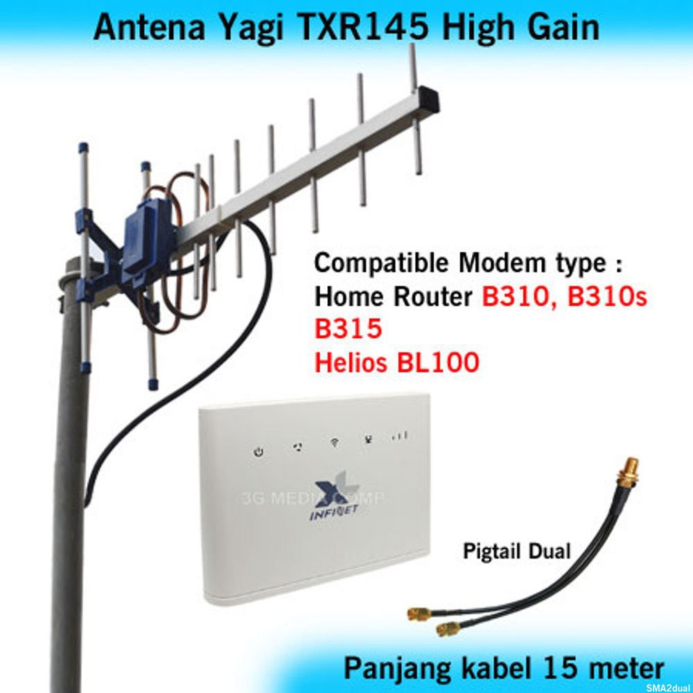 Jual Antena Yagi untuk Huawei B310S & B310 & B315 & Helios BL100 Dual ...