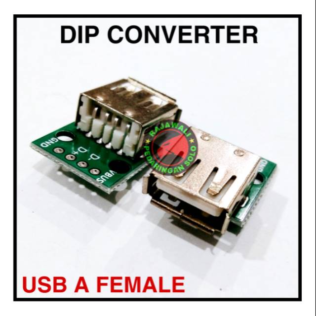 Jual USB A FEMALE DIP CONVERTER - USB PCB - USB CEWEK GENDER USB ...
