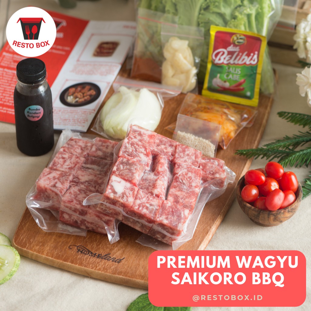 Jual Premium Wagyu Saikoro Korean Bbq Cooking Set Restobox Shopee